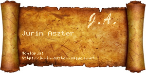 Jurin Aszter névjegykártya